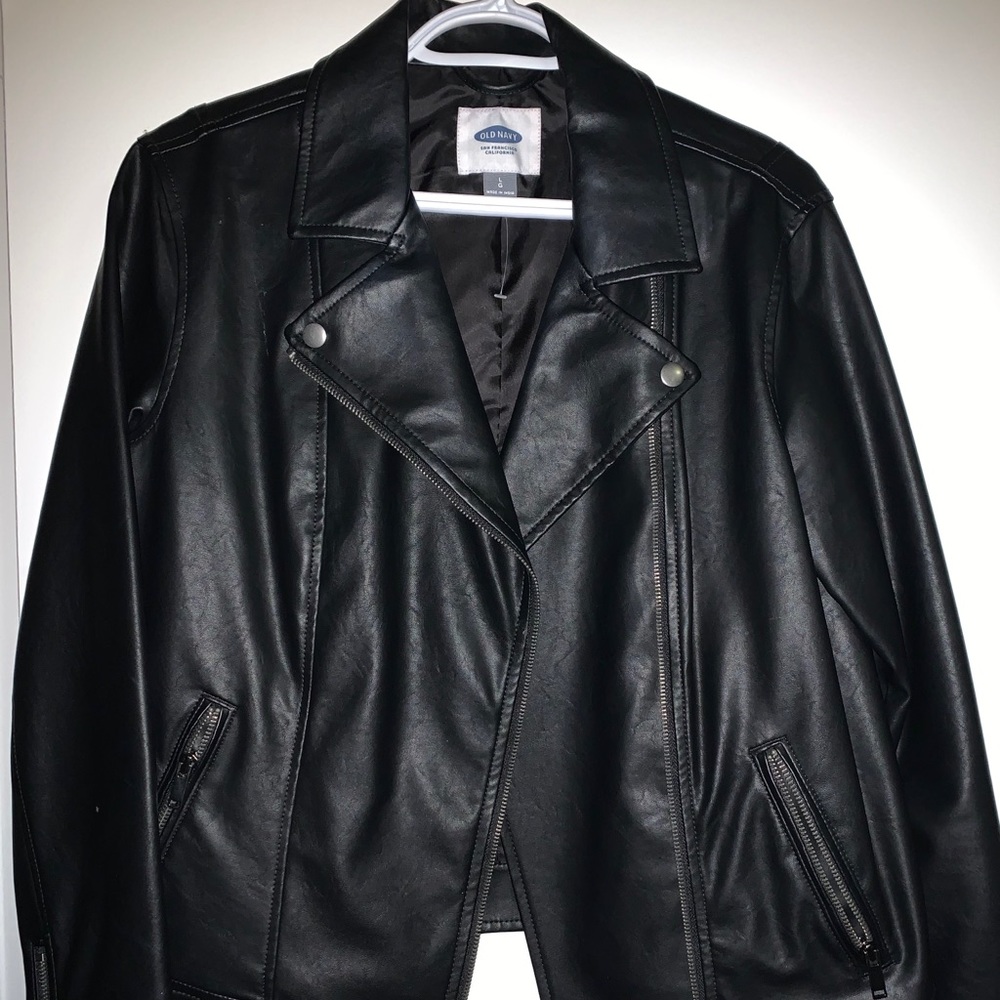 Black leather coat